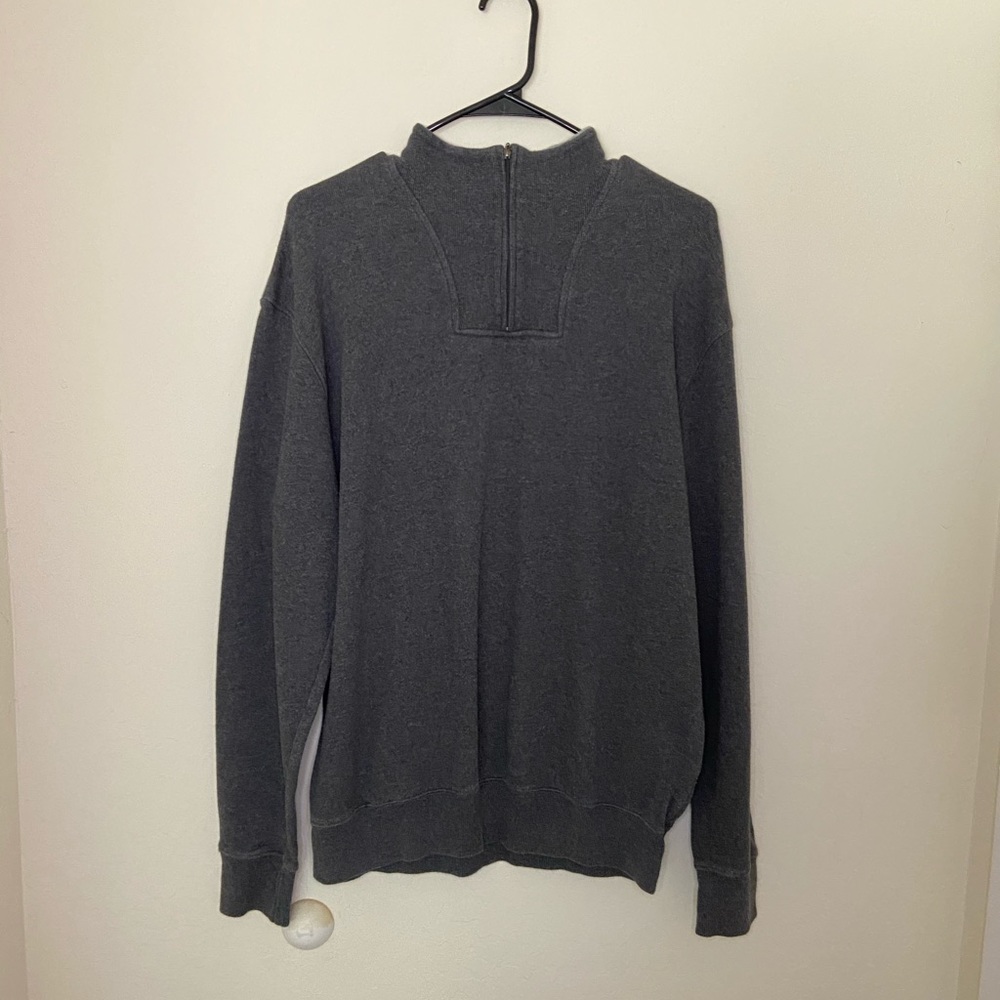 Kirkland Cotton Quarter Zip Sweater, Gray, Large